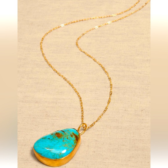 NWT‎ BANANA REPUBLIC SONORA TURQUOISE PENDANT NECKLACEAUREUS + ARGENT